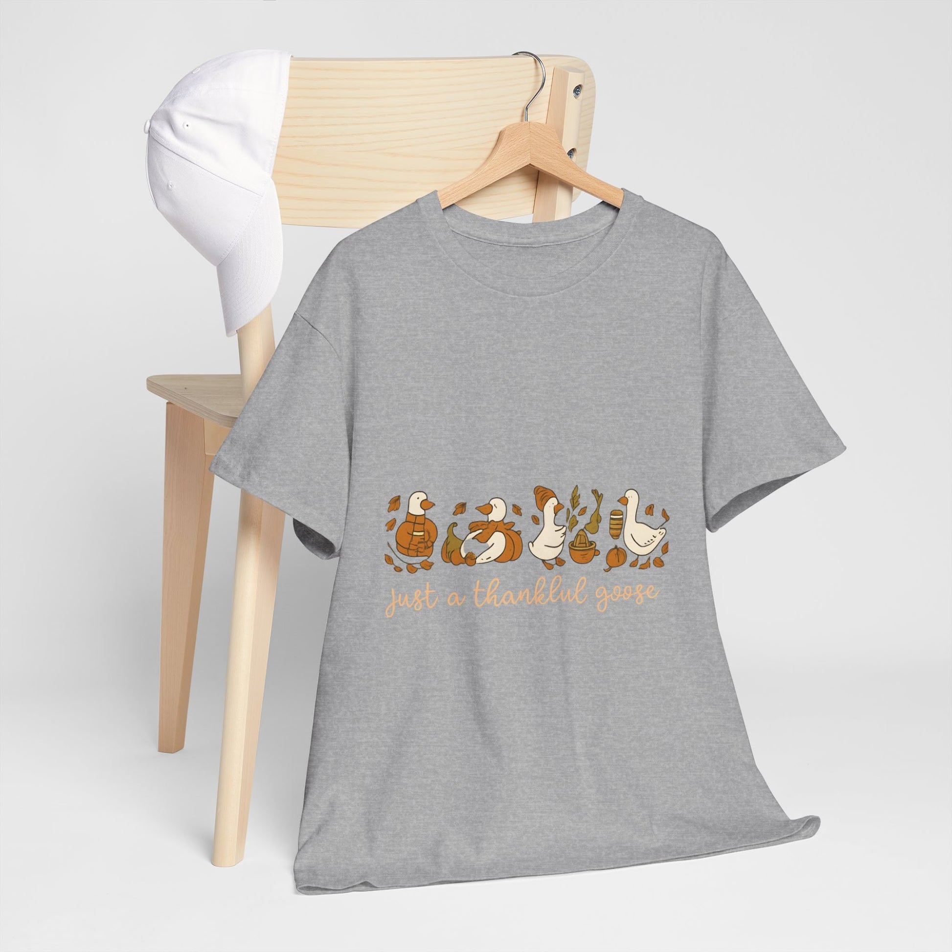 Thankful Goose T-Shirt – Cozy Fall Pumpkin Spice Tee  Back view