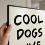 Cool Dogs Live Here Retro Dog Poster - Funny Wall Art for Dog Lovers