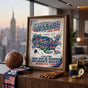 Modern 2026 soccer tournament host cities map wall art for US fans