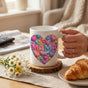 Aesthetic puffy heart mom ceramic cup lifestyle view