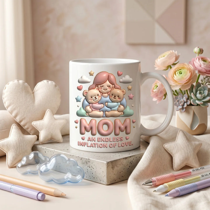 Creative 3D puff effect ceramic mug for Mom gift