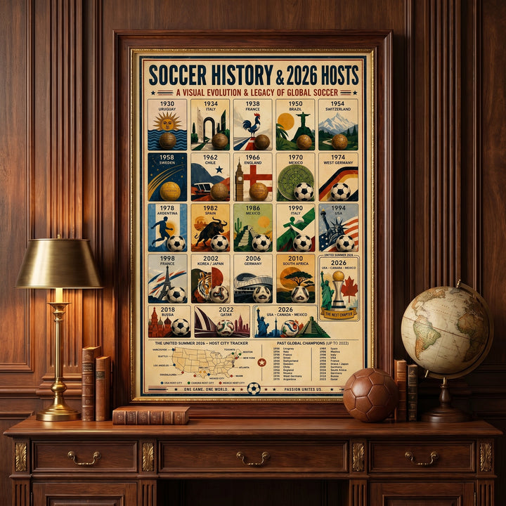 The World's Game History Grid: 1930-2026 Commemorative Legacy Poster