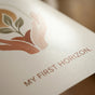 "Close-up macro shot showing the fine texture and professional satin sheen of the 9.5 Mil Premium photo paper with a sharp printed design detail
