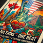 Three Nations One Beat Soccer Poster - Premium Lustre Satin Finish Wall Decor