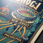 Detail of smudge-resistant museum-quality football host cities map on high-density lustre photo paper