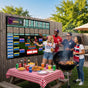 Group of fans using the 2026 soccer tournament schedule as a viewing guide during a summer watch party.