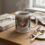 High-quality ORCA coated ceramic mug with unique nature heart illustration