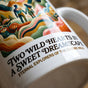 Macro close-up of glossy ORCA coating and sharp sublimation print on a high-quality 11oz ceramic cup.