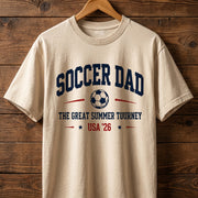 Soccer Dad Great Summer Tourney Shirt | USA '26 Vintage Varsity Tee | Father’s Day Soccer Gift for Dad