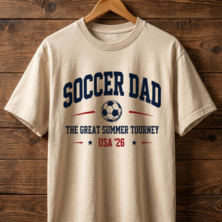 Soccer Dad Great Summer Tourney Shirt | USA '26 Vintage Varsity Tee | Father’s Day Soccer Gift for Dad